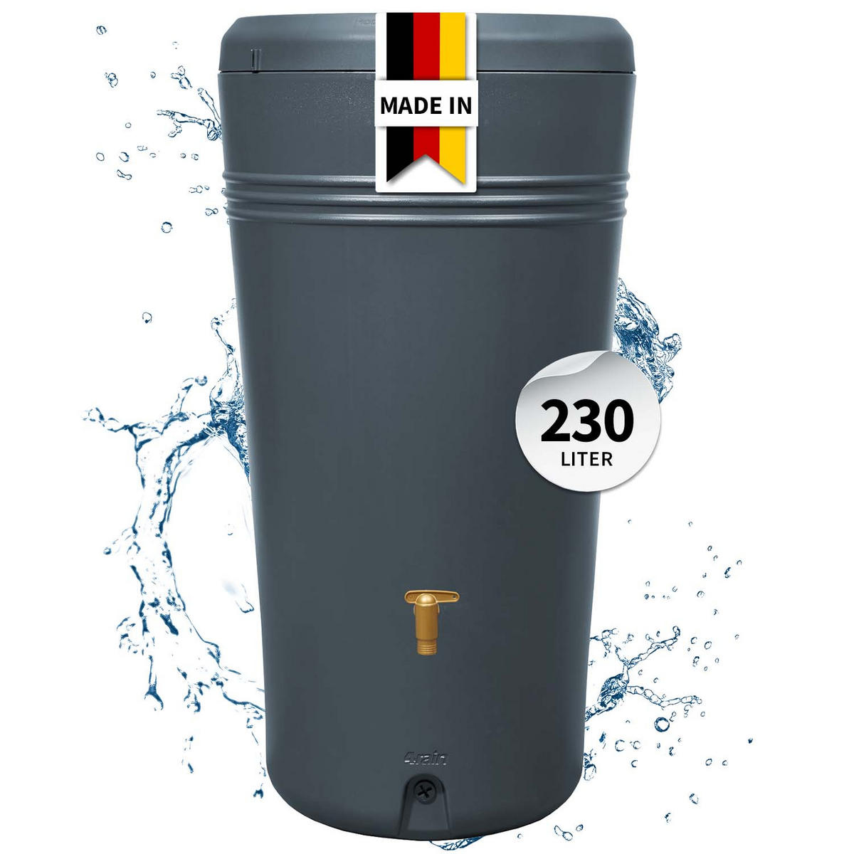 2IN1 Regentonne 230 L, graphite grey inkl. Pflanzschale - Grau, Kunststoff (59/114/59cm) - 4rain