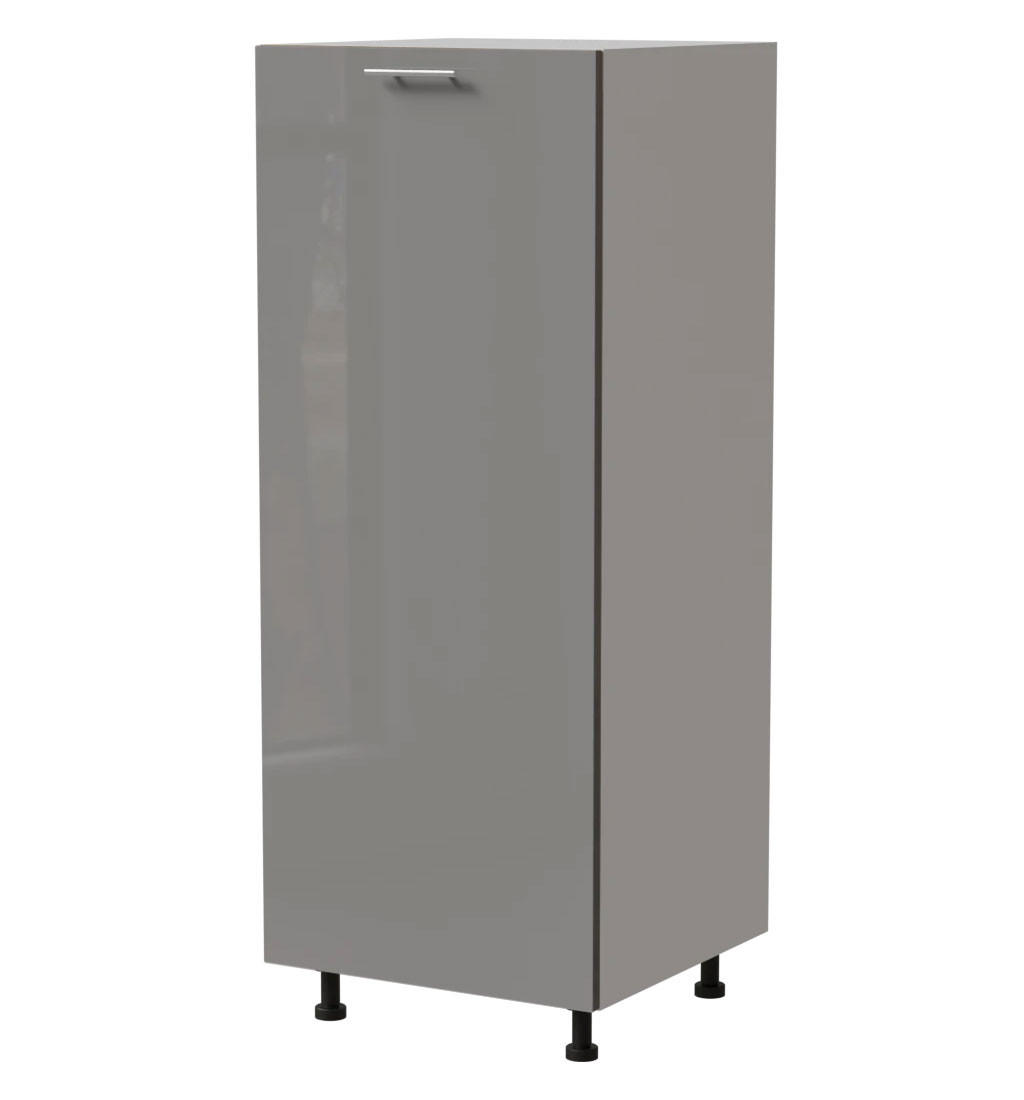 VORRATSSCHRANK Essen Grau Hochglanz / Weiß Matt 60 / 59 / 154cm - Weiß/Grau, Holz/Holzwerkstoff (60/154/59cm) - Feldmann-Wohnen