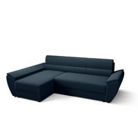 ECKSOFA L REBI L3 Poso 05 Links mit Schlaffunktion, Dunkelblau - Dunkelblau, Textil (251/140cm)