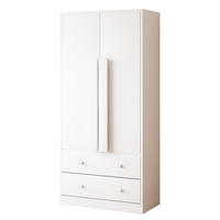 KLEIDERSCHRANK 70x40x170cm 2 Türen Schubladen Weiß - Weiß, Holz (70/170/40cm) - FLIEKS
