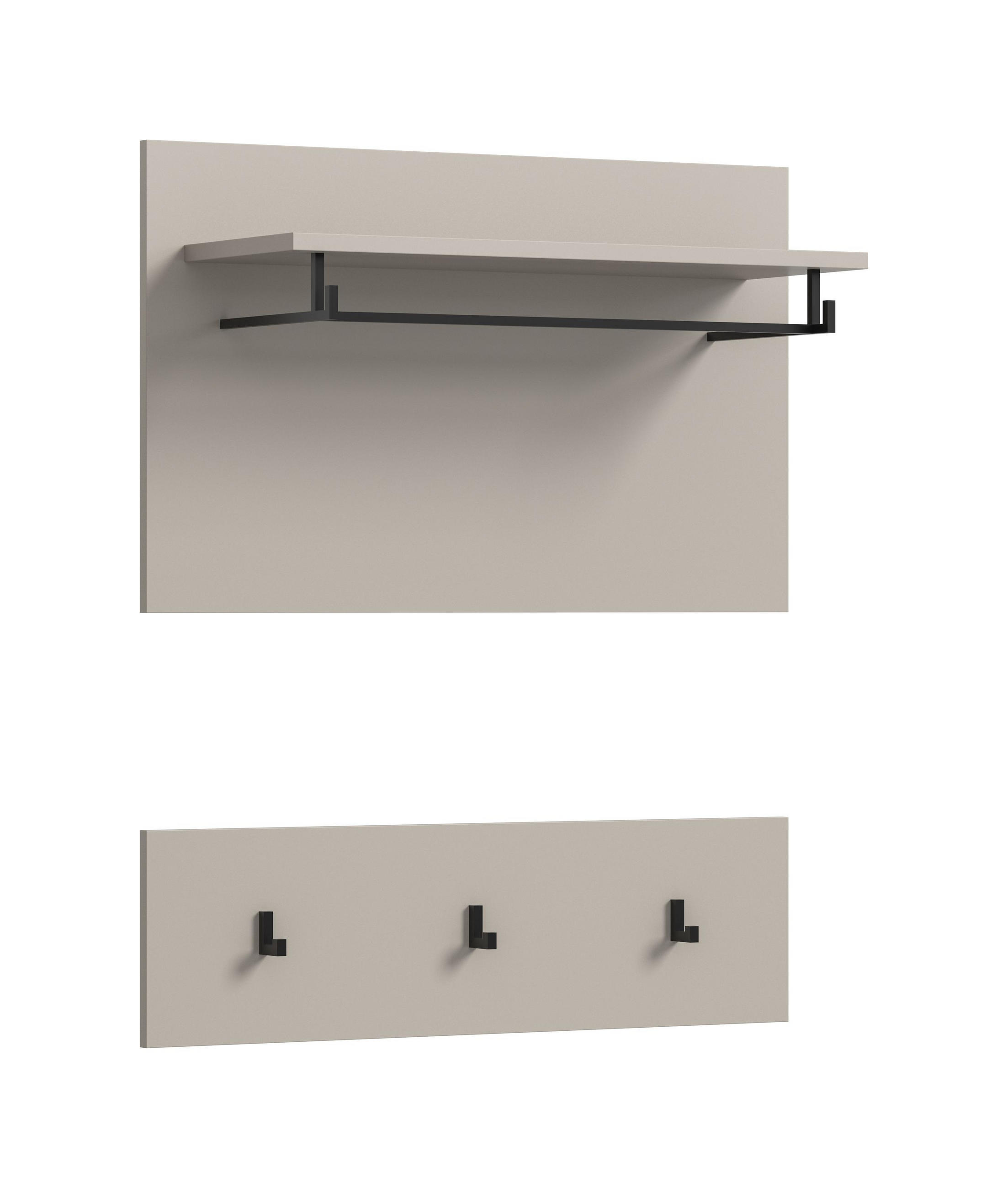 GARDEROBENPANEEL Nova Garderobe in Basalt grau Nb. und Artisan Nb. B/H/T: 80x73x27 cm - Kaschmir, Holzwerkstoff (80/73/27cm) - Homes & Jones