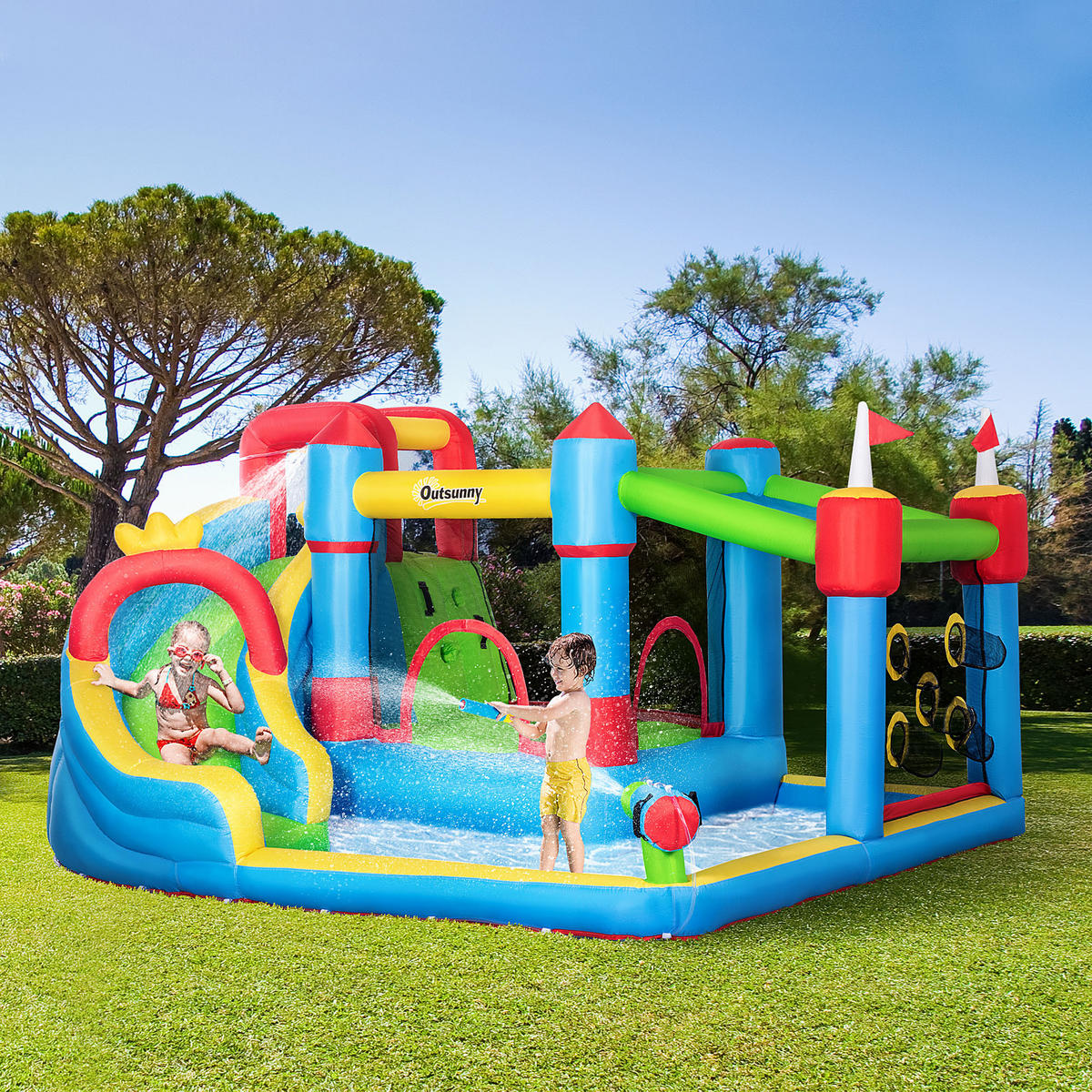 HÜPFBURG DE-18561 mit Rutsche, Trampolin & Pool Mehrfarbig - Multicolor, Kunststoff (390/300/197cm) - ComfortXL