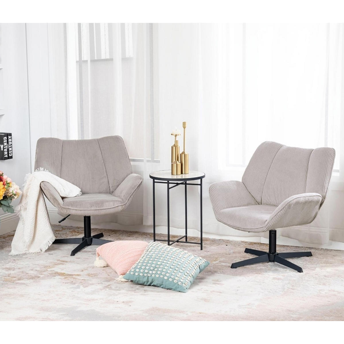 DREHESSEL 2er Set in Taupe - Taupe, Textil (72/90.5/66.5cm) - Meubles Cosy