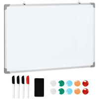 MAGNETISCHES Whiteboard, Magnettafel, Magnetboard, Trocken Abwischbar 90 x 60 cm - Weiß, Kunststoff (60/1.8/90cm) - HOMCOM