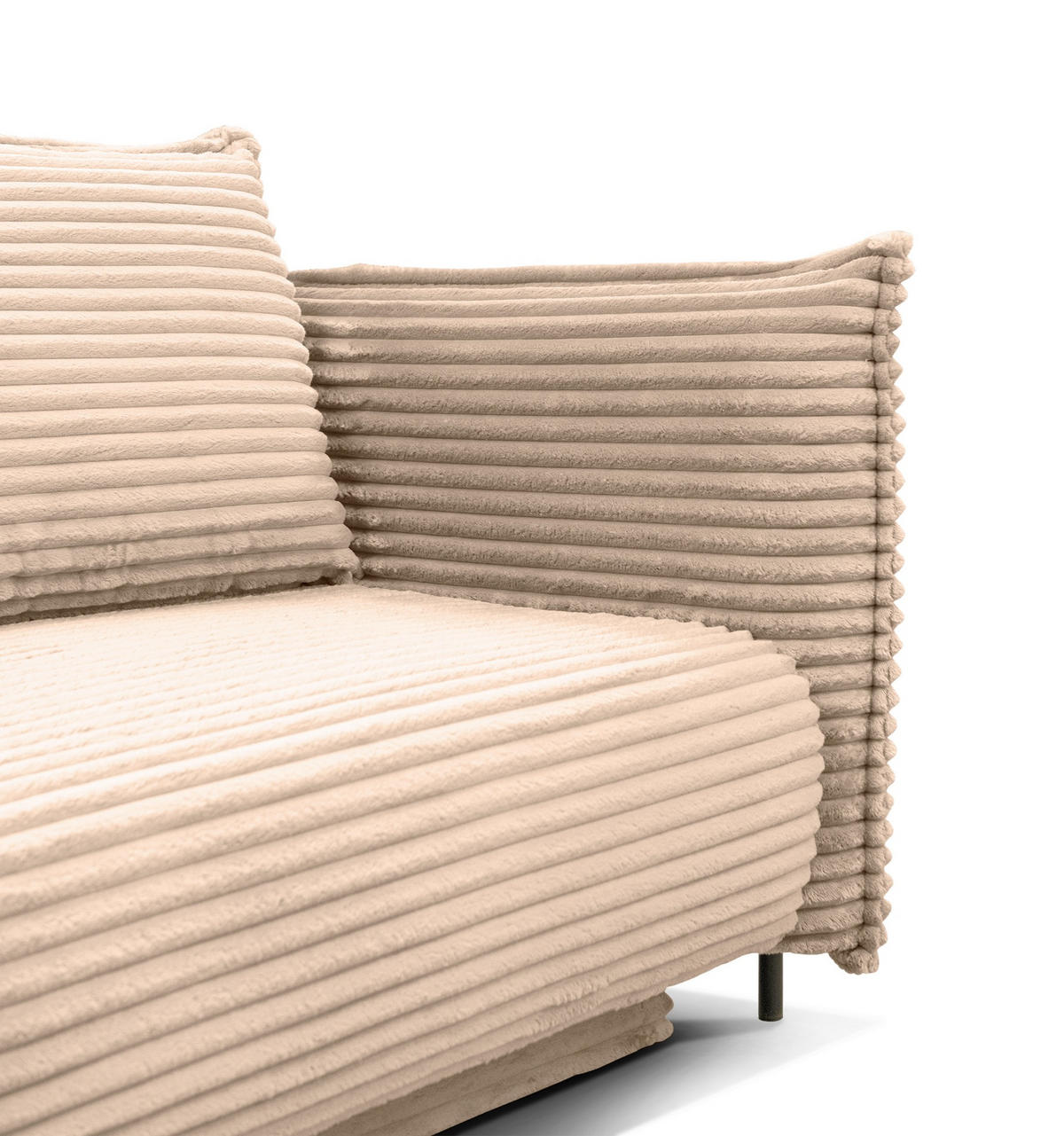 SOFA Amalfi Creme mit Schlaffunktion - Creme/Schwarz, Textil/Metall (226/90/105cm) - Selsey