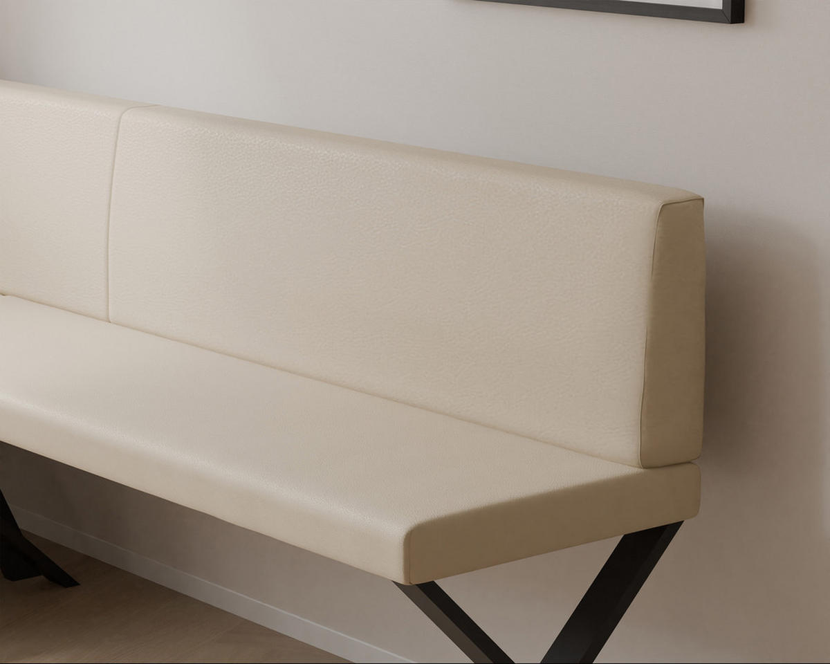 ECKBANK links VERO X Kunstleder glatt, 142/196 cm Beige - Beige, Kunststoff/Textil (142/196cm) - Idohome