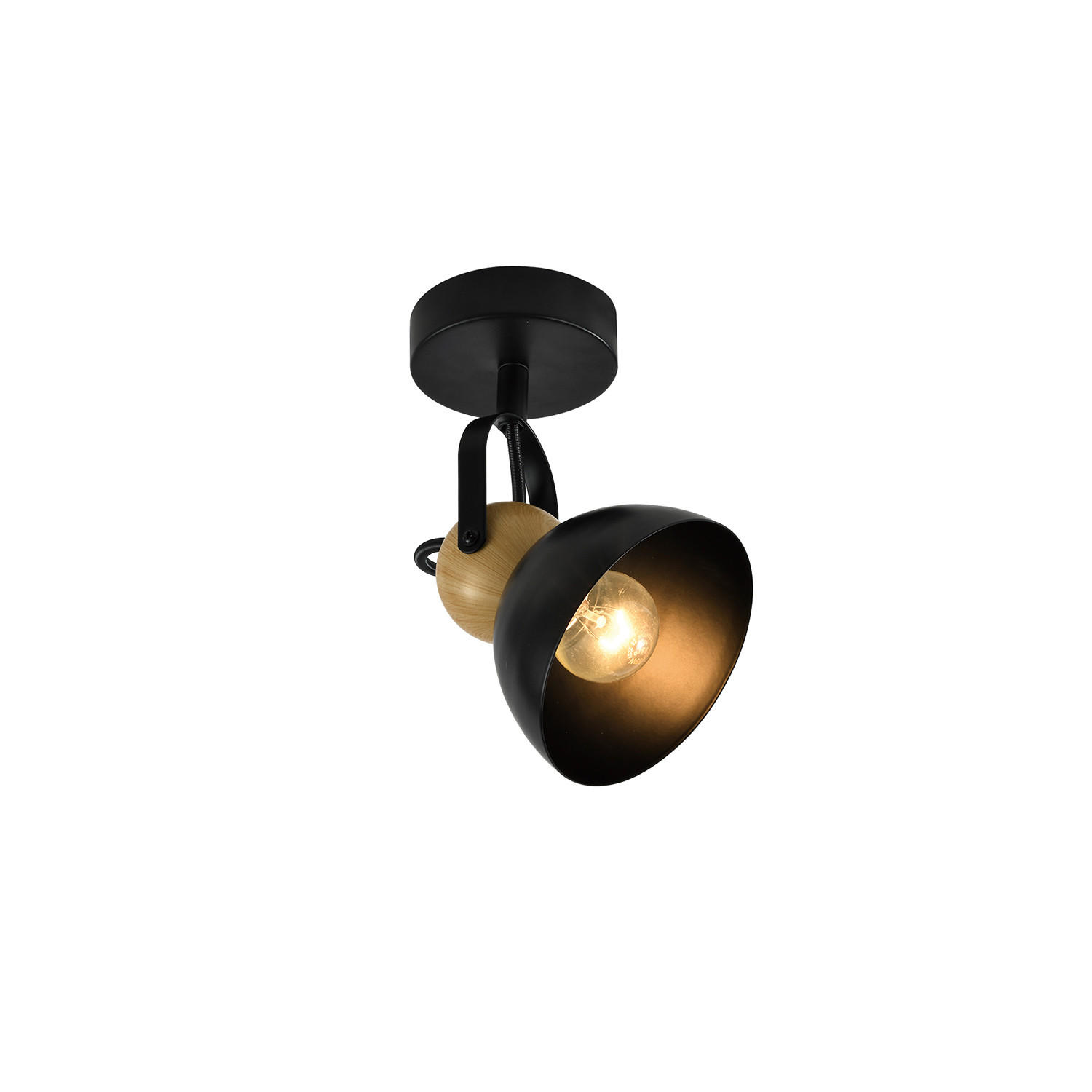 DECKENSTRAHLER Forrester 1-flammig 18/12/15 cm - Schwarz, Metall (18/12/15cm) - Nettlife