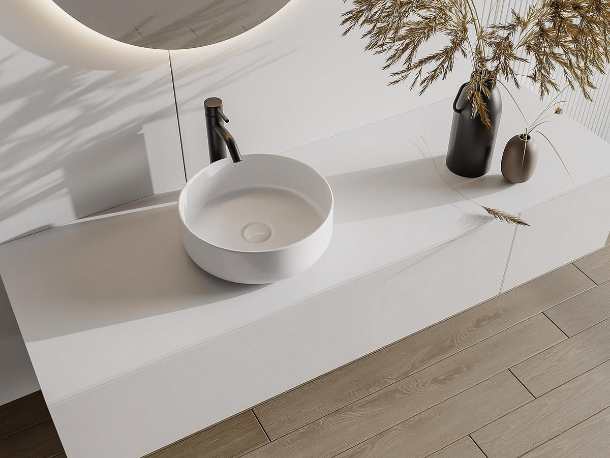 AUFSATZWASCHBECKEN - 36cm x 36cm - Keramik - weiß - LENISO - Weiß, Keramik (36/12/36cm) - Vente-Unique