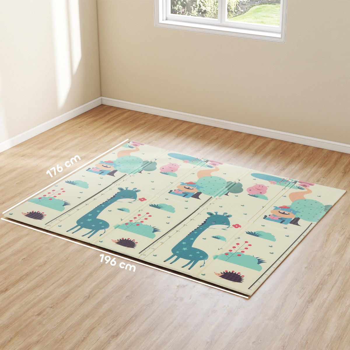 SPIELMATTE DE-18927 196x176 cm, faltbar, doppelseitig Bunt - Multicolor, Kunststoff (176/196cm) - ComfortXL