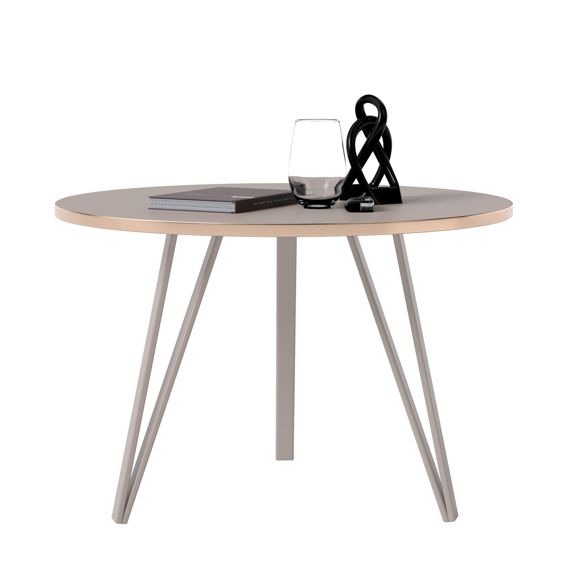 COUCHTISCH RIO mit goldener Kante – Kaschmir - Kaschmir, Holzwerkstoff (67/67/45cm) - Idohome