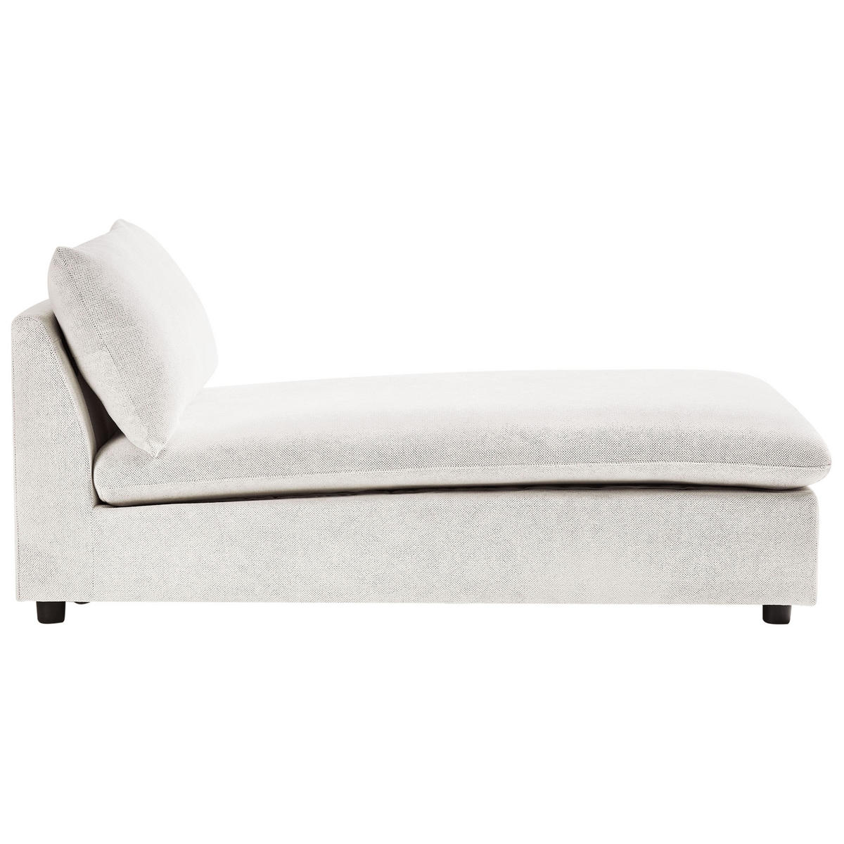 ČALOUNĚNÉ LEHÁTKO CHAISE LONGUE Látka Krémově bílé Vizille - bílá/černá, textil (80/60/160cm) - Beliani