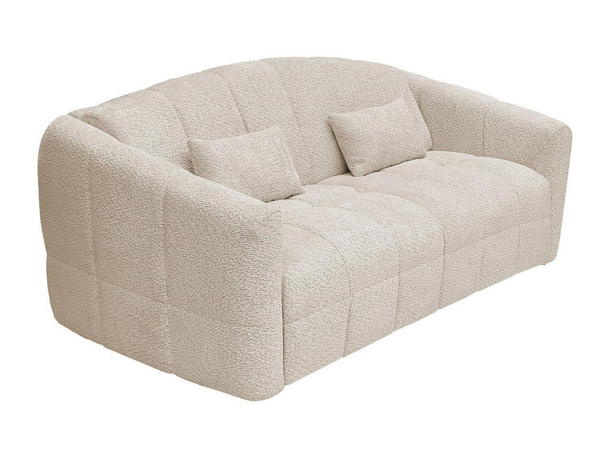 SOFA 3-Sitzer mit Schlaffunktion - Bouclé-Stoff - Cremefarben - Matratze 13 cm mit Memory Schaum - Liegefläche 140 cm - RETUNA - Beige, Textil (200/90/208cm) - Vente-Unique