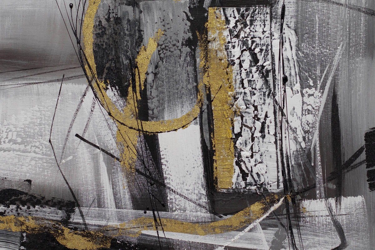 ACRYLBILD HANDGEMALT 60/60 cm - Grau, Holz/Textil (60/60cm) - KUNSTLOFT
