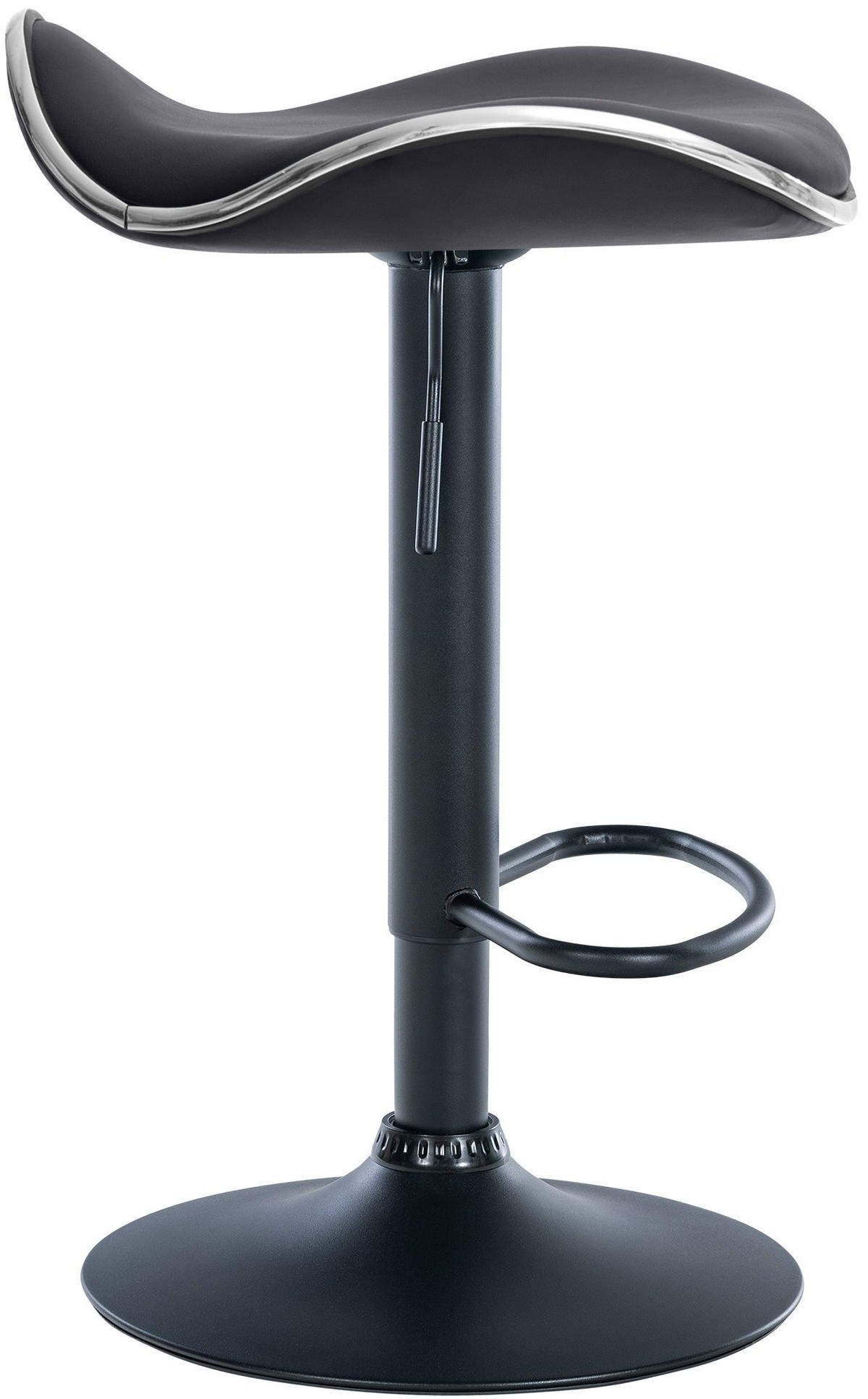 BARHOCKER Lederlook schwarz - Schwarz, Textil/Metall (45/71/45cm) - CLP