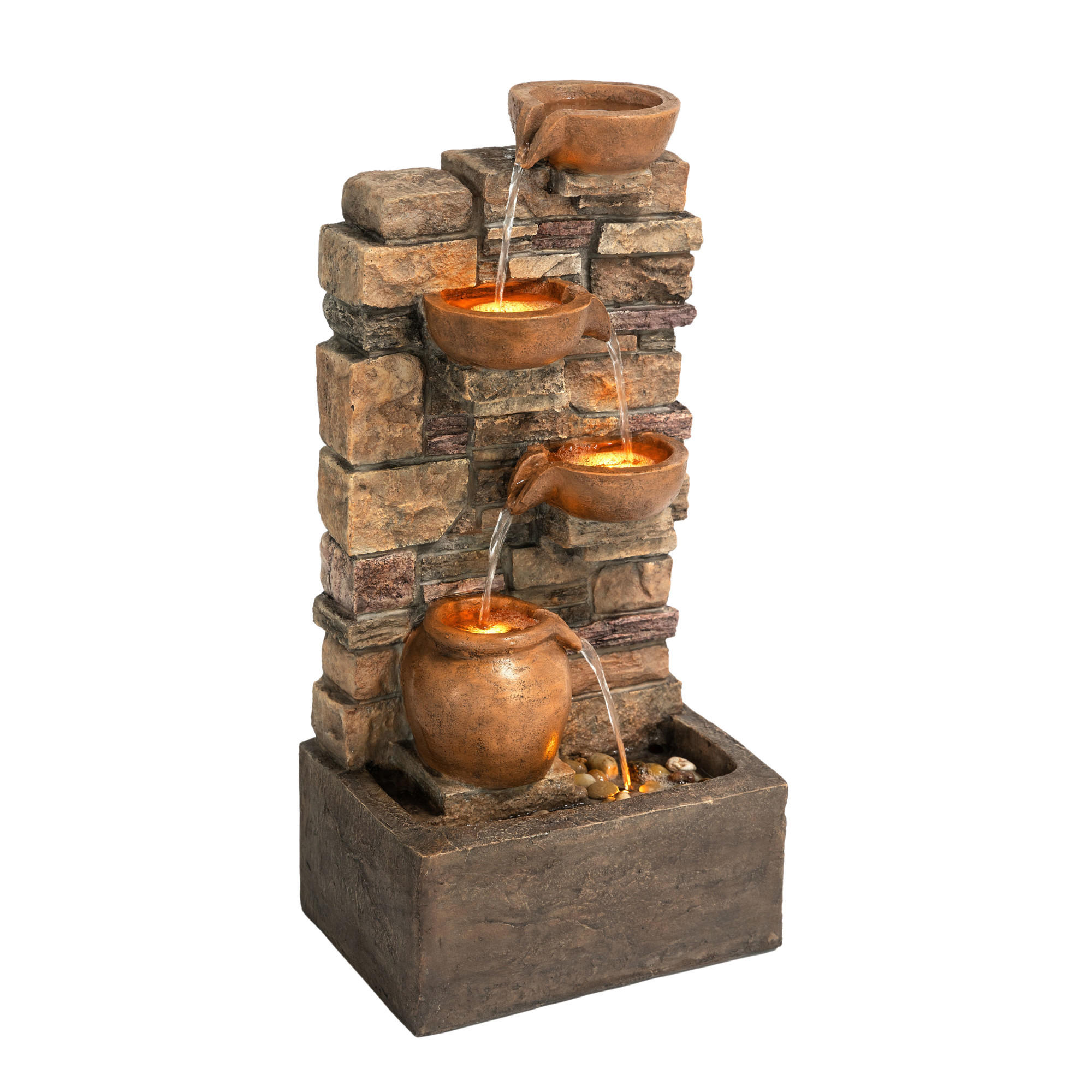 Teamson Home Gartenbrunnen Braun 34.75x72.39x25.73 cm