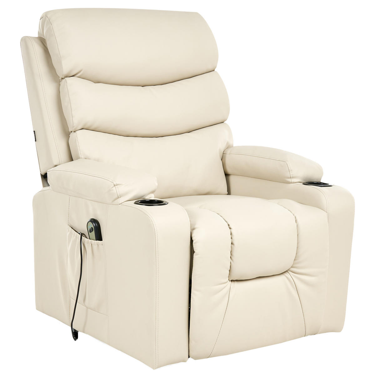 ELEKTRISCHER-FERNSEHSESSEL Kunstleder Beige Eter - Beige, Kunststoff (79/105/91cm) - Beliani