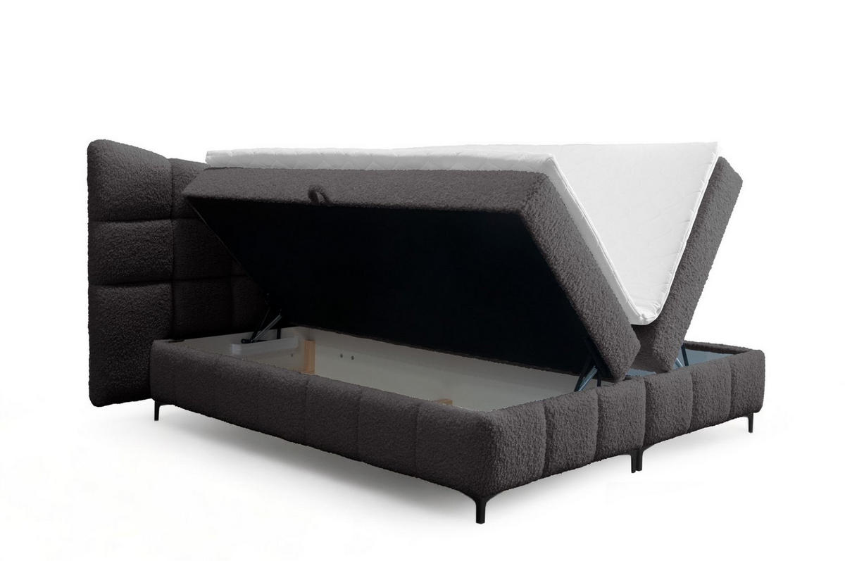 BOXBETT Nova In Rolf - Anthrazit, Holzwerkstoff/Textil (140/200cm) - Fun Möbel
