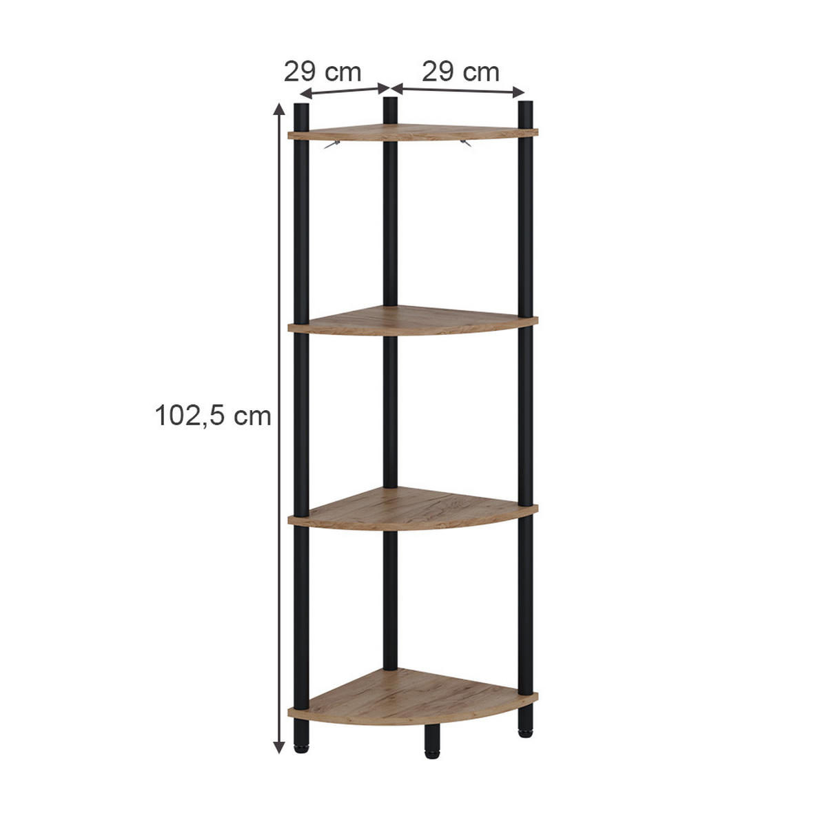 ROHOVÁ POLICE Bivio Zlatý dub power/antracit - medově dubová, kompozitní dřevo (29/102.5/29cm) - Vicco