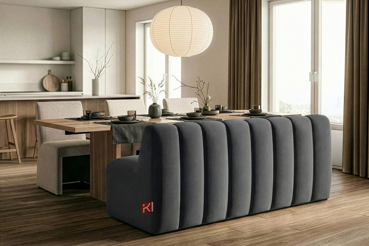 ESSZIMMERBANK CORDA, Dunkelgrau - Dunkelgrau, Holz/Holzwerkstoff (163/78/71cm) - KONSIMO®