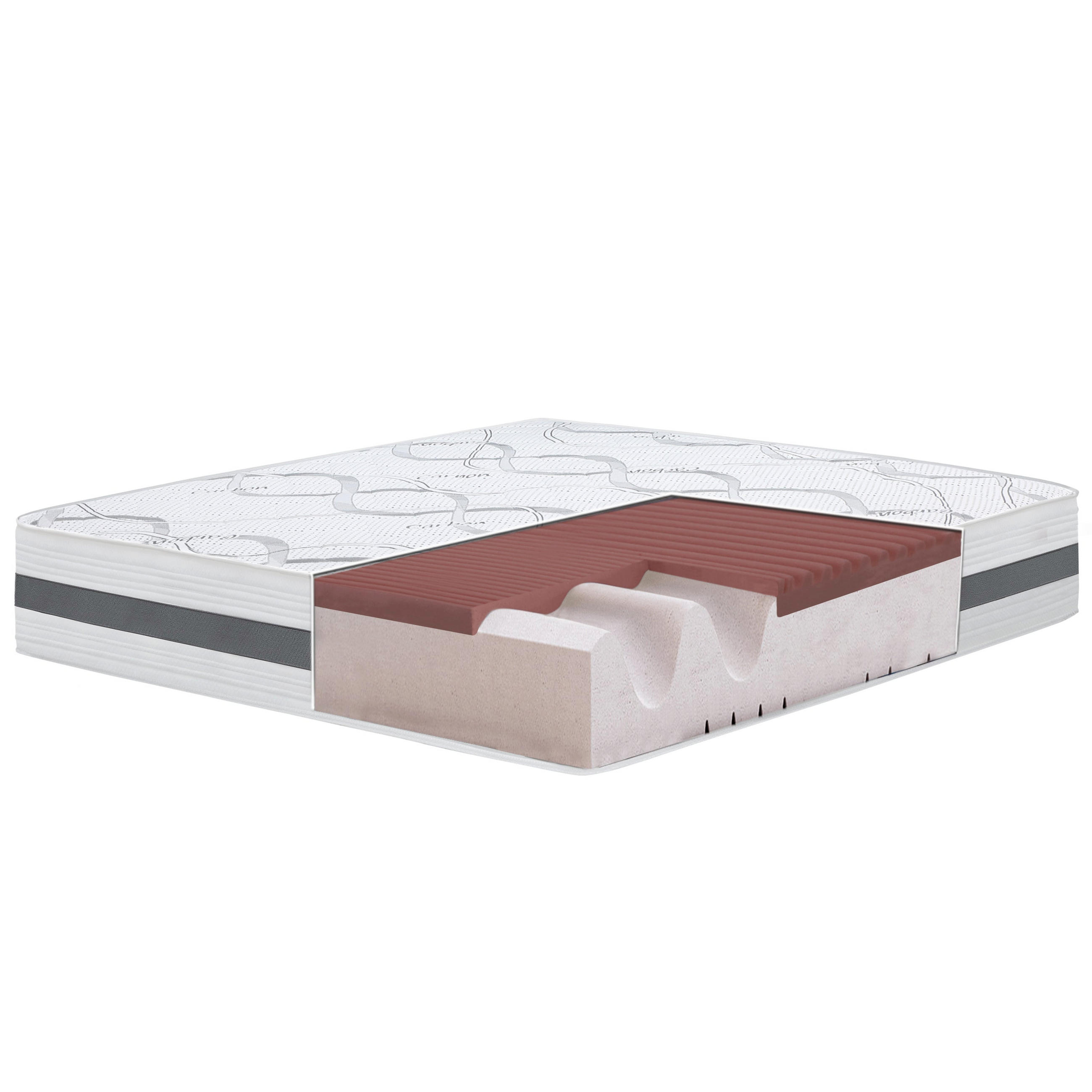 DOPPELMATRATZE 160x200 | Memory Foam| Höhe 27 cm - Weiß, Textil (160/200cm) - The White Stone