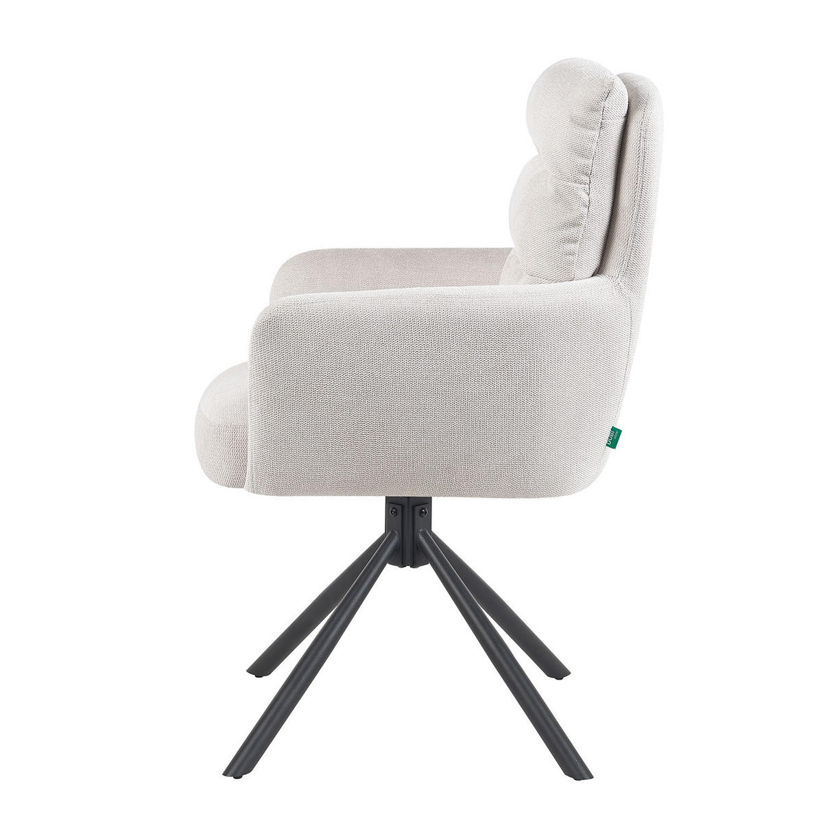 ARMLEHNSTUHL Mika-Jana 2er-Set - Creme/Schwarz, Textil/Metall (59/94/66cm) - DUBI Möbel