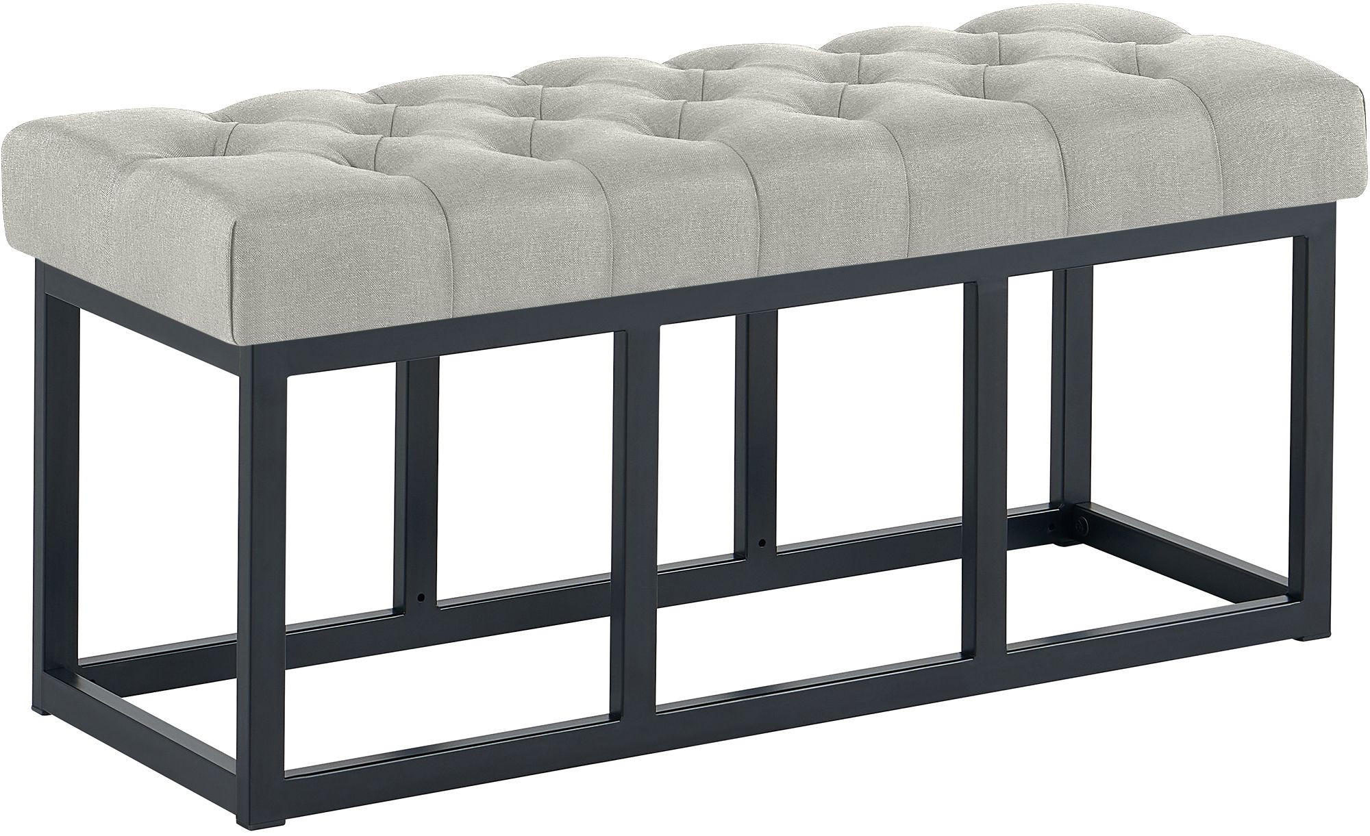 SITZBANK 100/38 cm Stoff Grau - Schwarz/Grau, Textil/Metall (100/46/38cm) - CLP