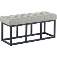 SITZBANK 100/38 cm Stoff Grau - Schwarz/Grau, Textil/Metall (100/46/38cm) - CLP