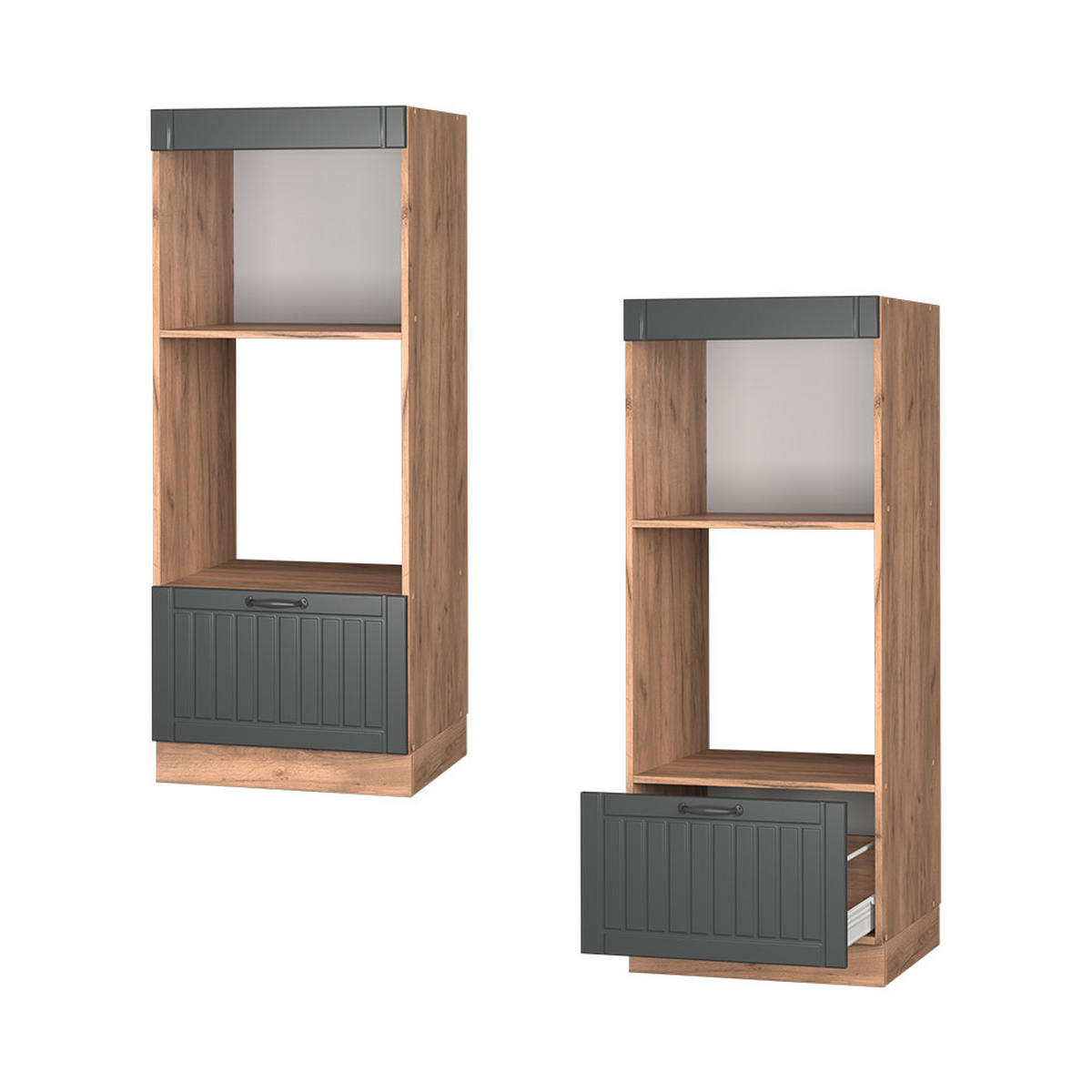 SKŘÍŇKA NA MIKROVLNNOU TROUBU Fame-Line Tmavě šedá - medově dubová/tmavě šedá, kompozitní dřevo (60/153.6/58.1cm) - Vicco