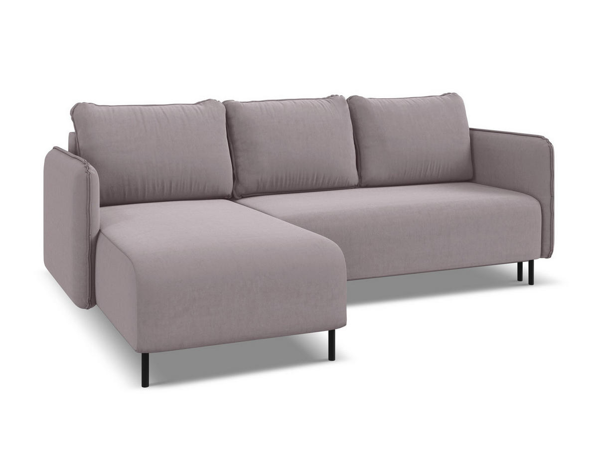 ECKSOFA mit Schlaffunktion Samt Stoff Grün - Dunkelgrün/Schwarz, Textil/Metall (242/162cm) - Makamii