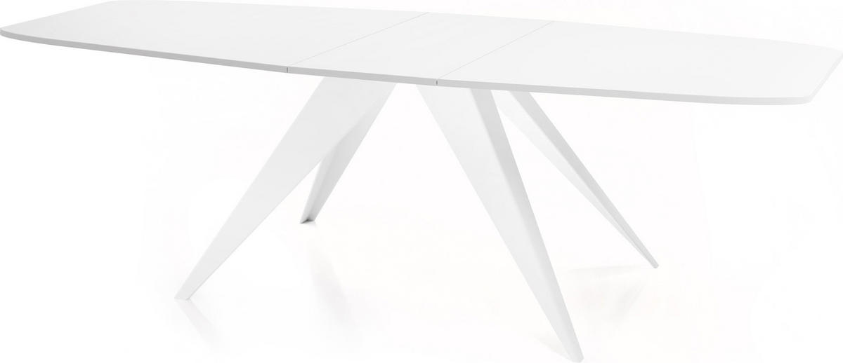 ESSTISCH Fatina rechteckig ausziehbar, Weiß 160-198/90/76 cm - Weiß, Holzwerkstoff/Metall (80/200/76cm) - WFL GROUP