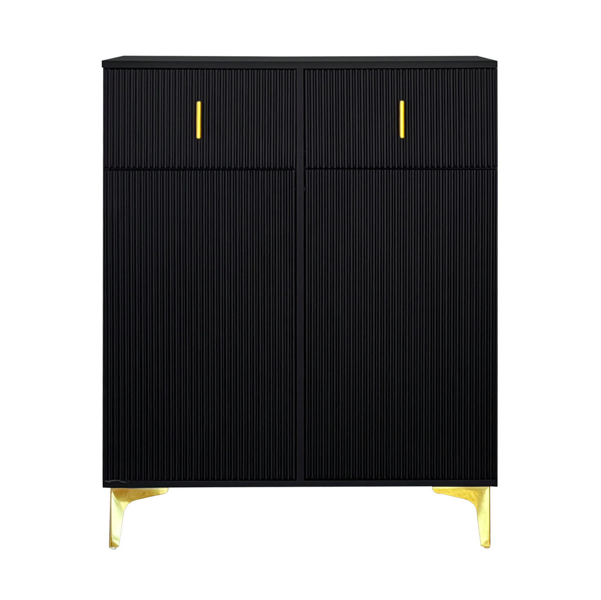 SCHUHSCHRANK 83/101/35 cm Schwarz aus Spanplatte mit Garderobe - Schwarz, Holzwerkstoff (83/101/35cm) - OKMYHOME