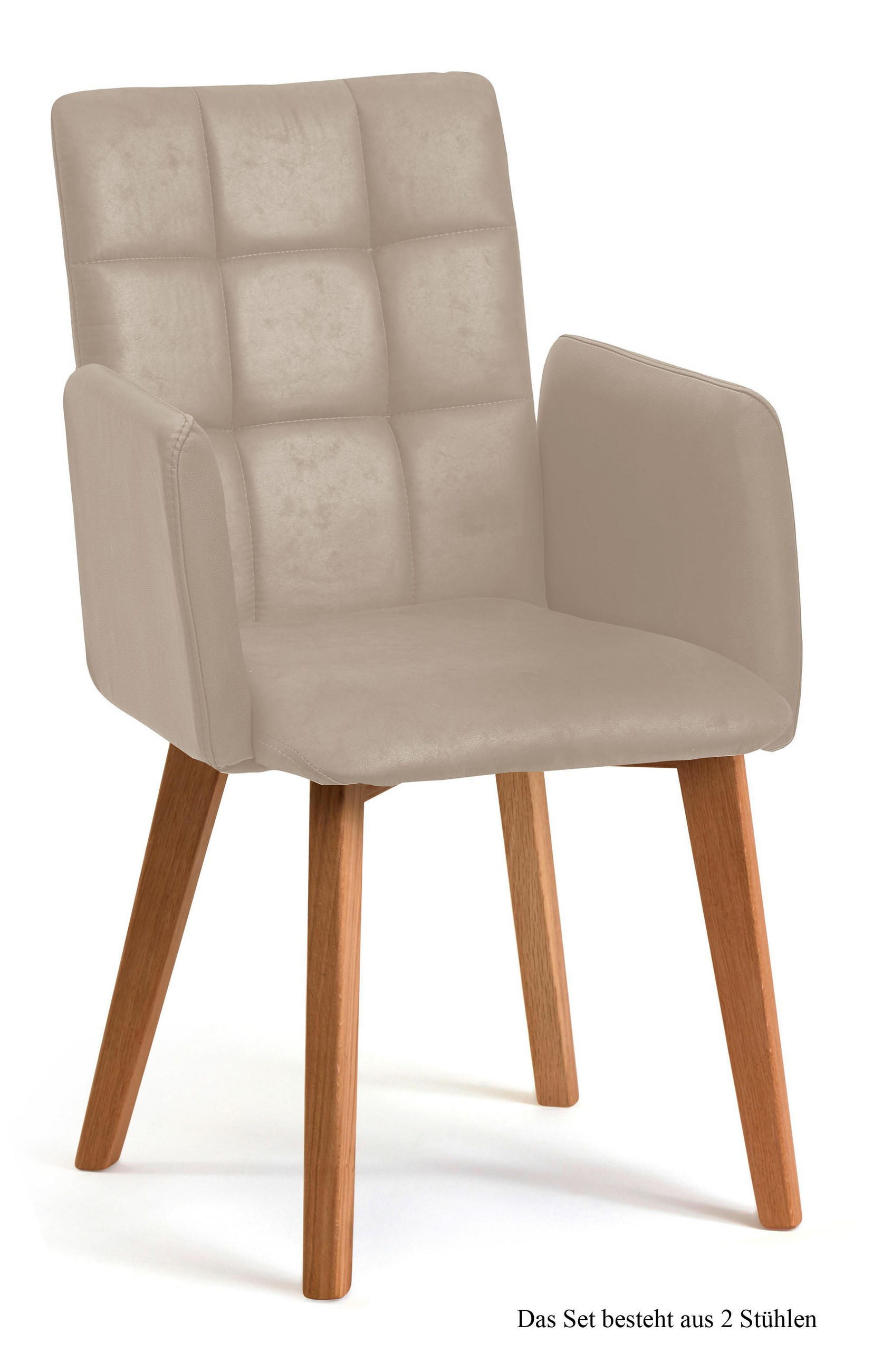 ARMLEHNSTUHL (2er-Set) Dareia 52x91x60 Eiche geölt/Natur - Eichefarben/Naturfarben, Kunststoff (60/91/52cm) - 58aufmkessel