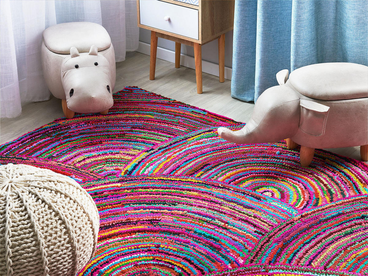 KURZFLOR-TEPPICH Kozan 230/160 cm - Multicolor, Textil (160/230cm) - Beliani
