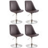 DREHSTUHL 4er Set Lederlook braun - Chromfarben/Braun, Textil/Metall (48/76/57cm) - CLP