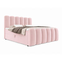 BOXBETT CUDDLE 120x200 cm in Rosa, Bettkasten, Topper, Velvet-Stoff - Pink, Holz/Textil (120/200cm) - EMLAR Home