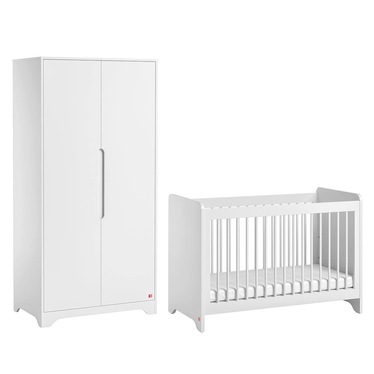 POKOJ PRO MIMINKO 2DÍLNÝ Ova Bílá - bílá, kompozitní dřevo (124.5/86/65cm) - Petits-meubles