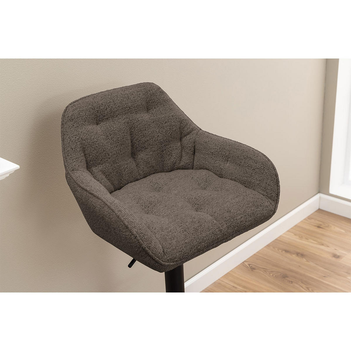 BARHOCKER, Brooke, Stühle Grau, Stoff, 52 x 52 x 109 cm - Grau, Textil/Metall (52/109/52cm) - ebuy24