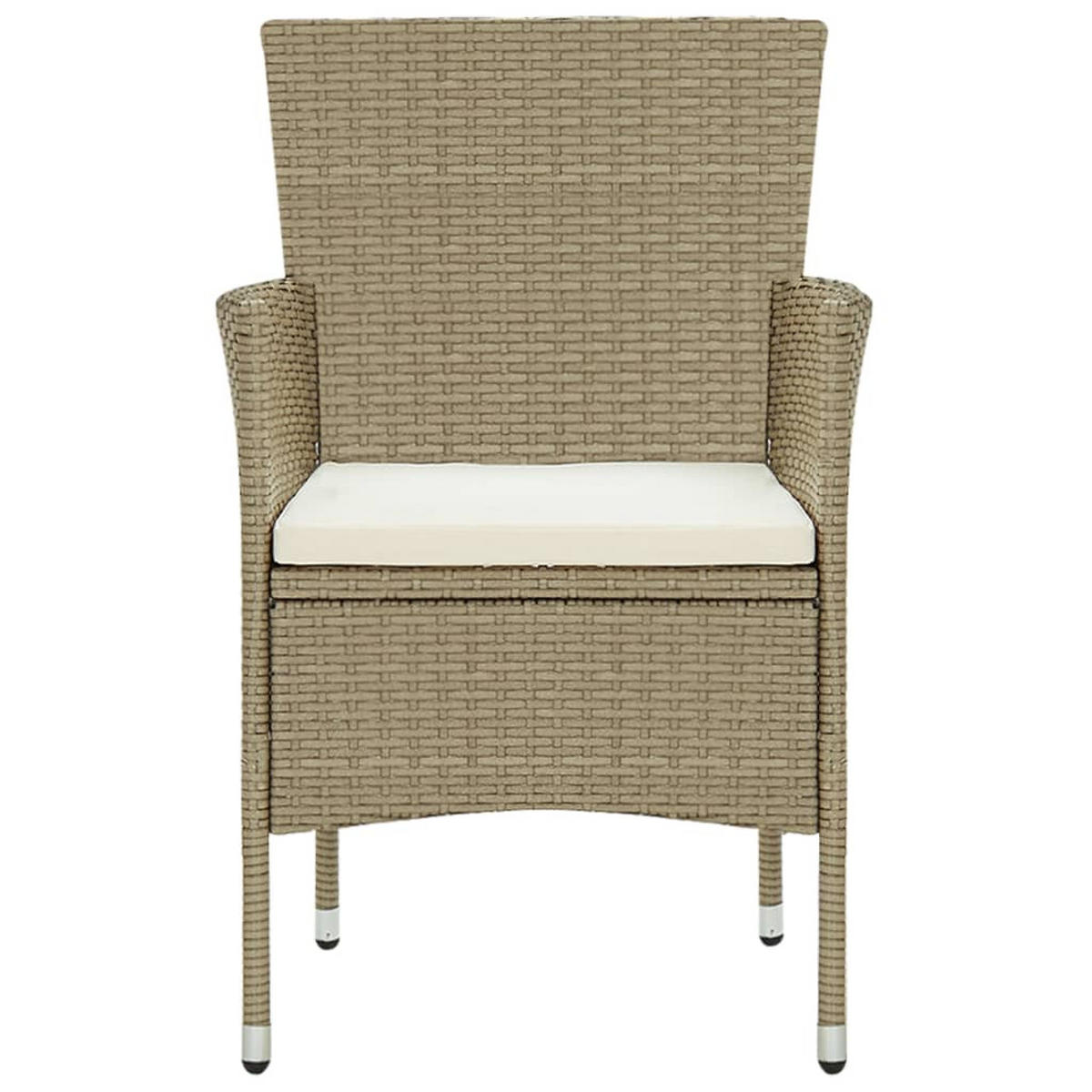 GARTEN-ESSSTÜHLE 2 Stk. Poly Rattan Beige - Beige, Kunststoff (53/84/58cm) - furnicato