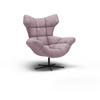 SESSEL SENSI Relaxstuhl mit 360° Drehung und Schwingfunktion – Lux-Schaumkissen, Puderrosa, 104x46x119 cm - Pink/Schwarz, Holz/Textil (104/119/84cm) - DomoHome