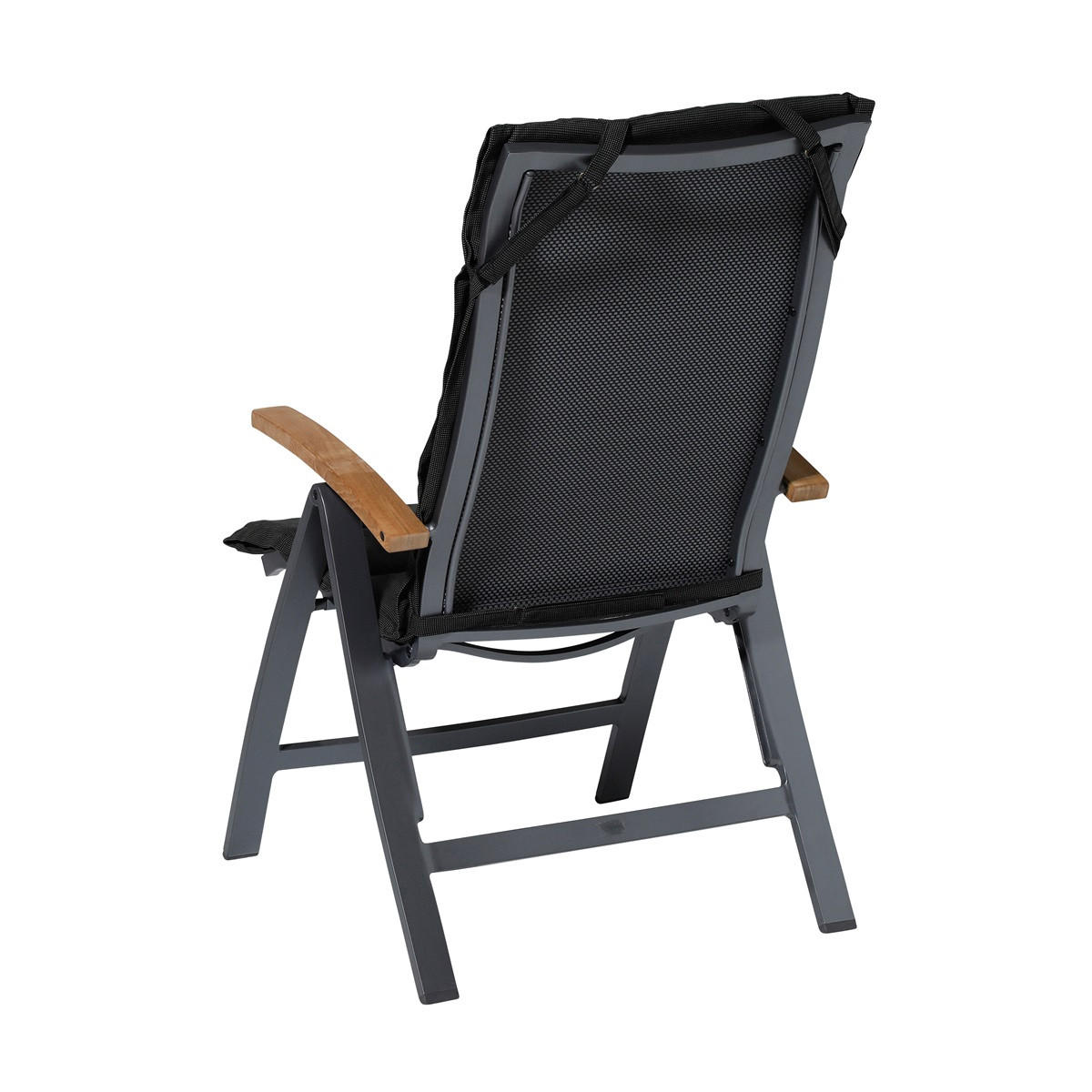 GARTENSTUHLKISSEN Rippe 125/50 cm 4er-Set - Schwarz, Textil (50/3/125cm) - Madison
