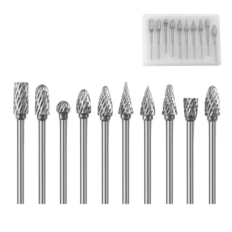 FEILENSET – 10-teiliges Set für Rotationswerkzeuge – Silber - Silberfarben, Metall (10/6.5/1.2cm) - DCA
