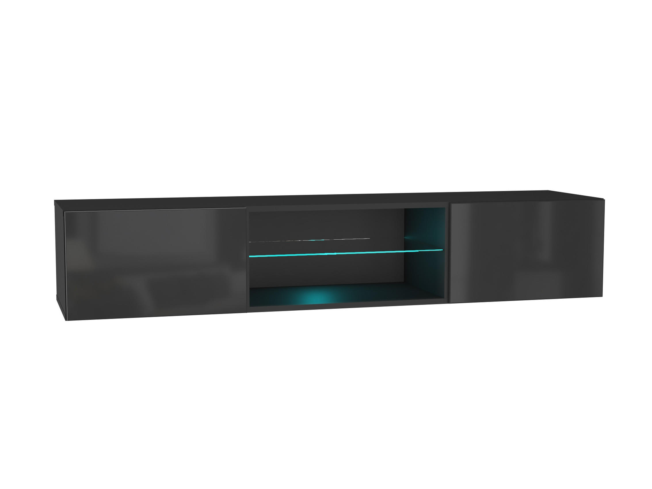 TV-LOWBOARD Schwarz, Schwarz Hochglanz 160/30/40 - Schwarz Hochglanz/Schwarz, Holzwerkstoff (160/30/40cm) - RAUMHIRSCH FURNITURE