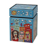 TEEDOSE James Rizzi - Summer in the City, Metall, Bunt, 0.6 L - Multicolor, Metall (7.5/11/7.5cm) - Goebel