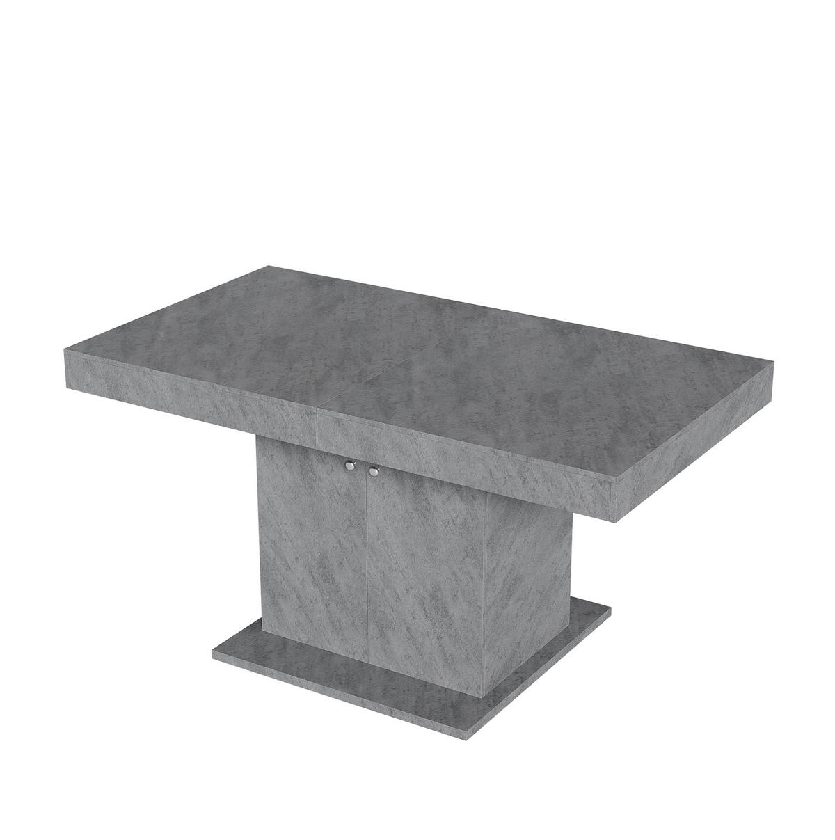 JEDILNA miza 140/180/80/76 cm z avtomatskim raztezanjem in prostornim predalom, siva - siva, leseni material (180/80/76cm) - Redom