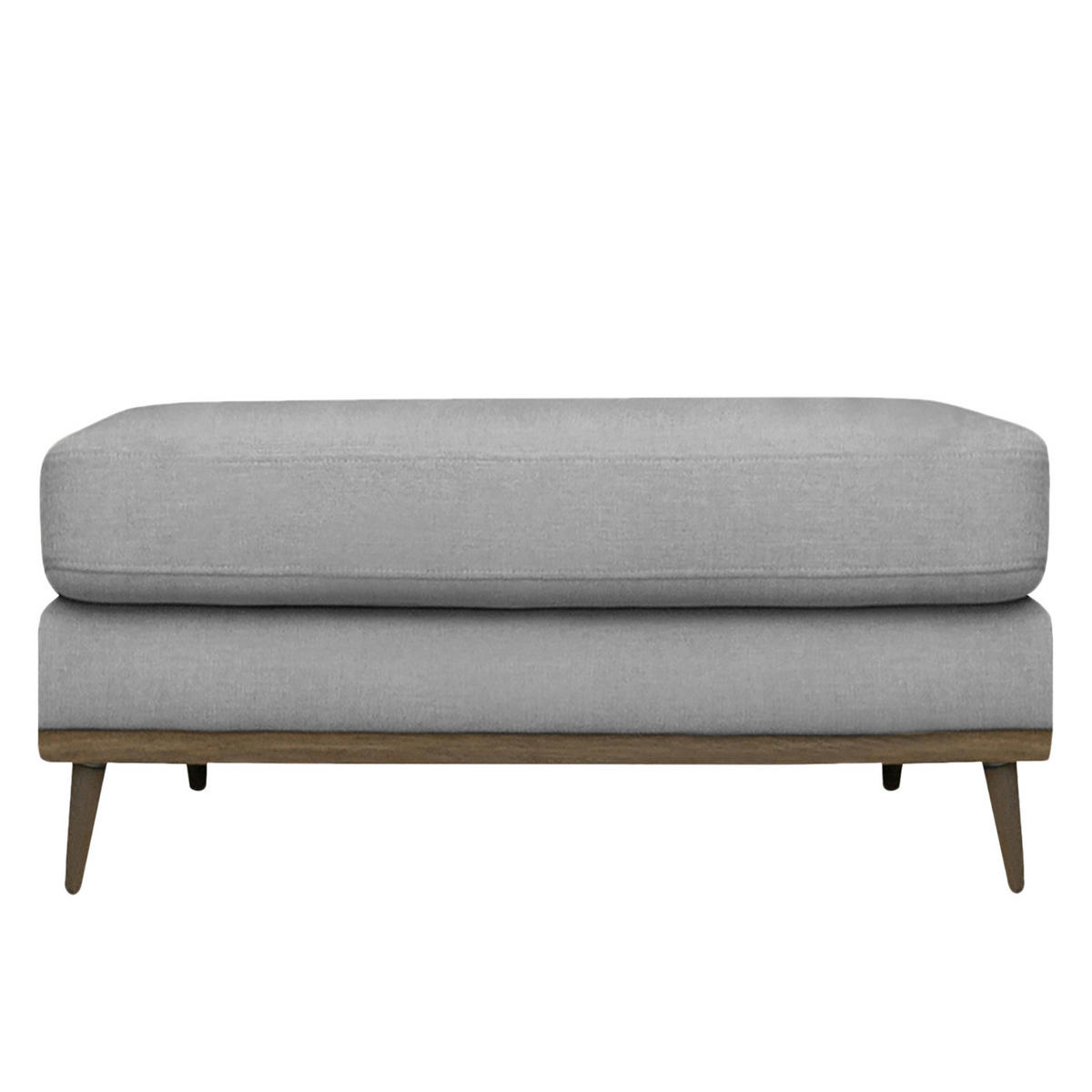 POLSTERHOCKER - Eichefarben/Grau, Eichenholz/Textil (85/43/60cm) - home24