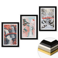 WANDBILDER 3er-Set - 20x30 cm Schwarzer Rahmen - Wasserfälle der Jahreszeiten - Schwarz, Kunststoff (20/30cm) - ArtPrintCave