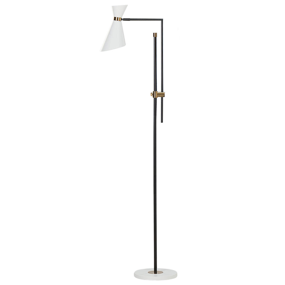 STEHLAMPE Weiß/Schwarz/Gold Melawi - Goldfarben/Schwarz, Metall (30/57/180cm) - Beliani