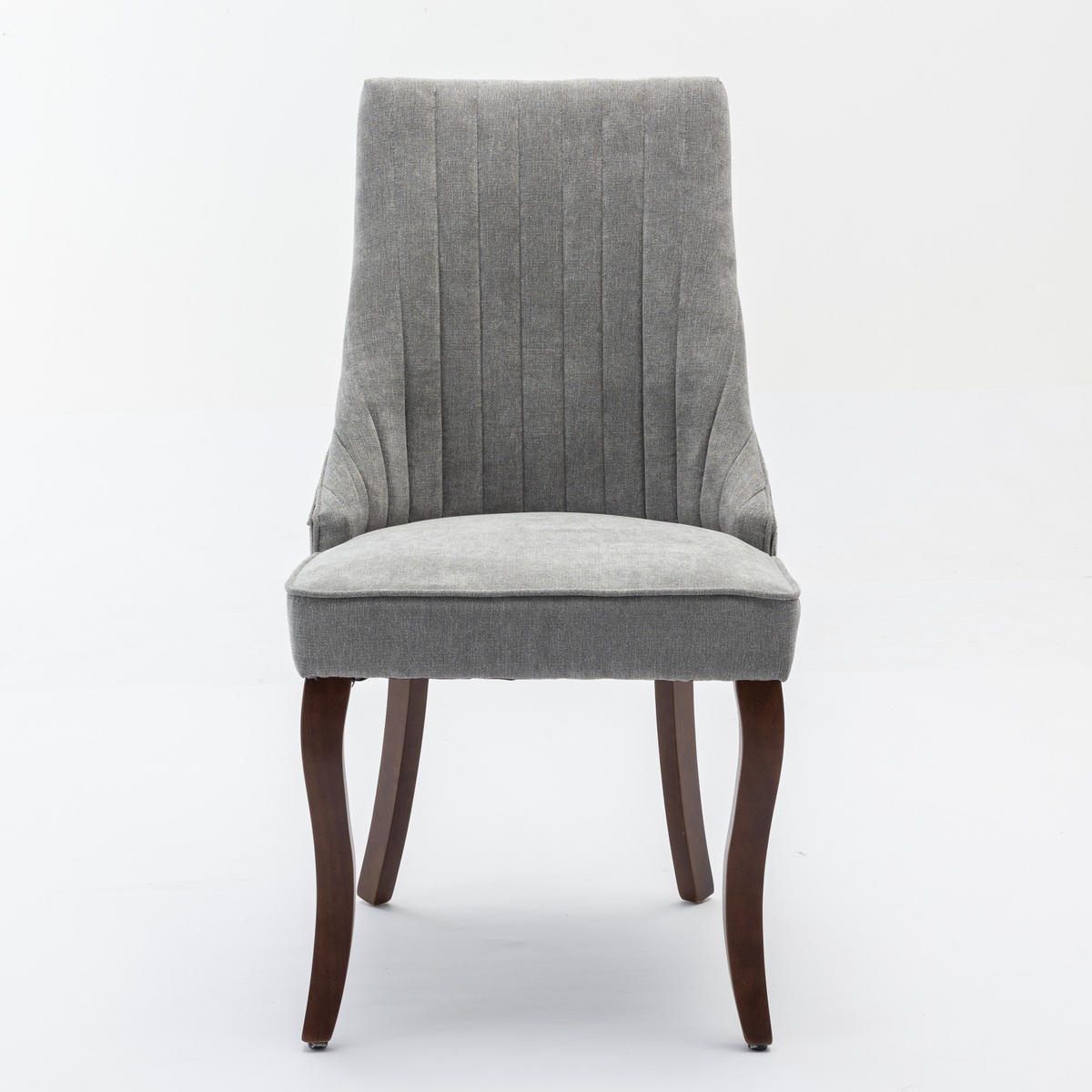 ESSZIMMERSTUHL 2er-Set aus Leinen mit Holzbeinen, Grau - Grau, Textil (64/95.5/50cm)
