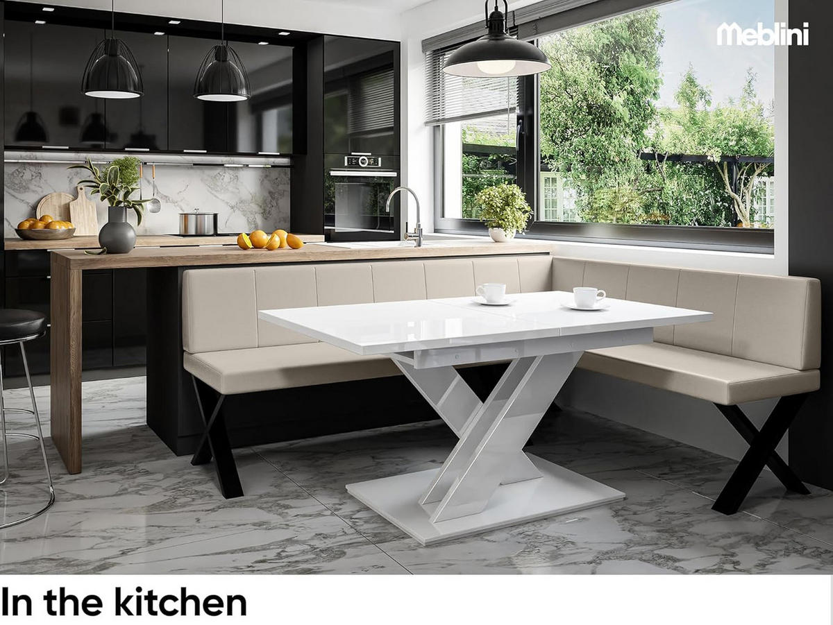 ECKBANK PETER_X - Beige, Leder (142/196cm) - Meblini