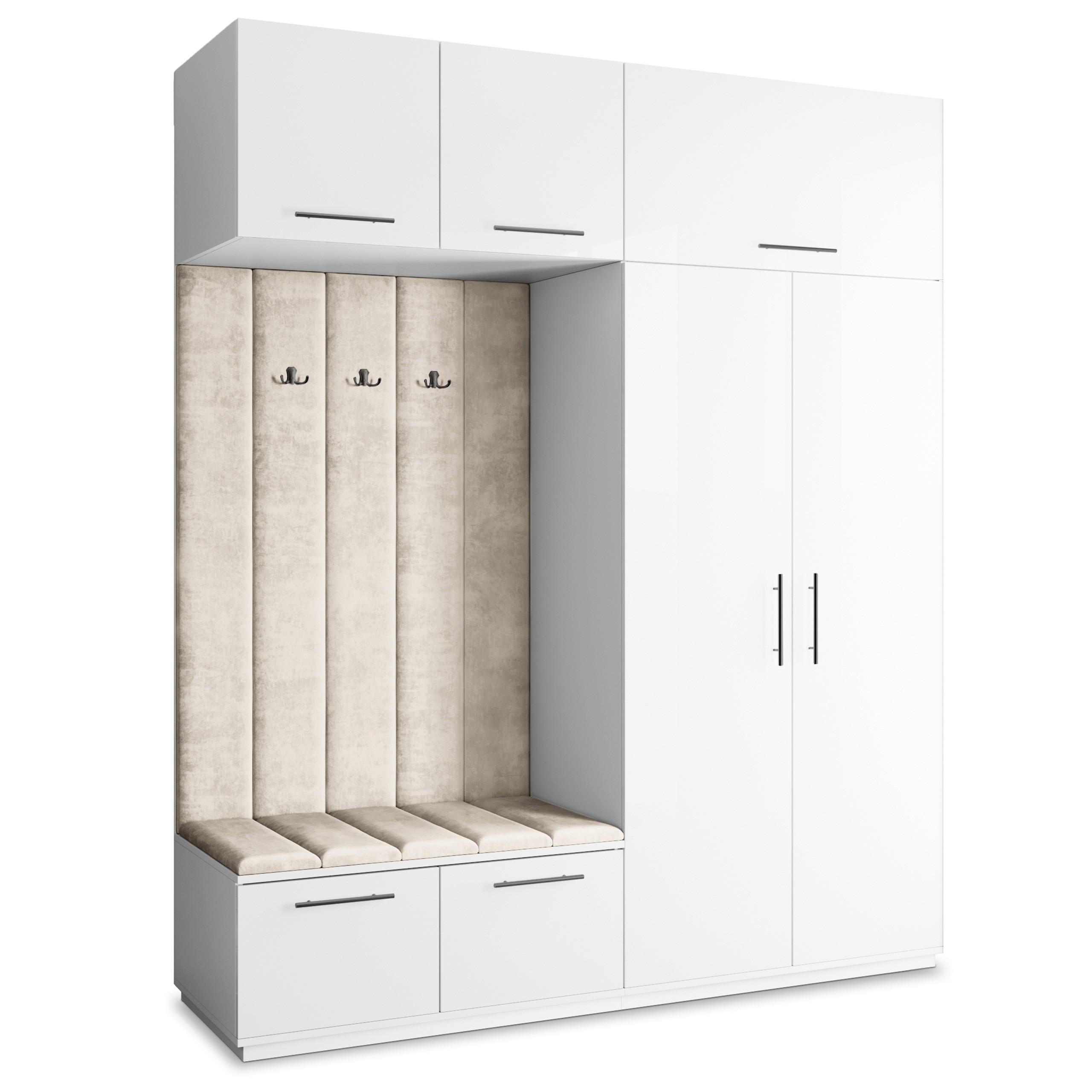 GARDEROBENSCHRANK REMA 200/240/60 cm Modern Weiß - Weiß, Holzwerkstoff (200/240/60cm) - MASSENO